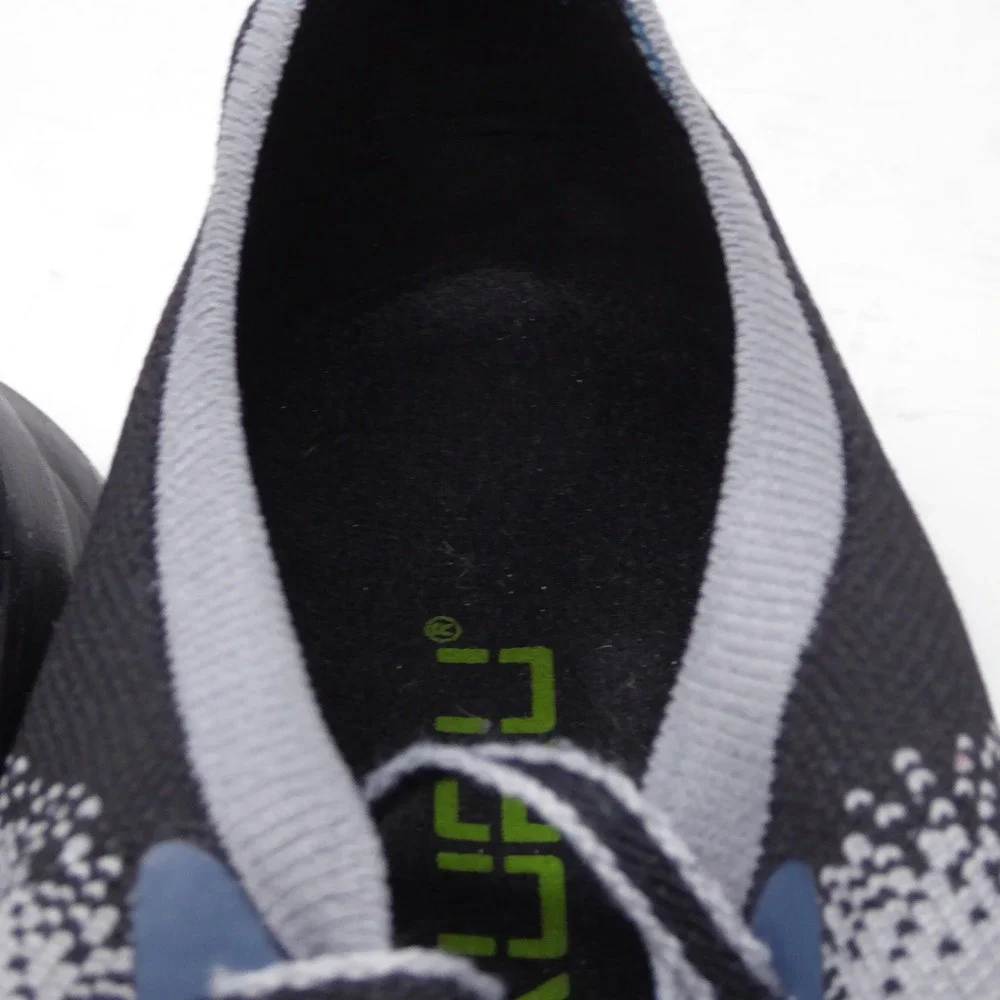 Kuru Mens Flux Running Shoes Grey Black Blue Knit Sneakers 11